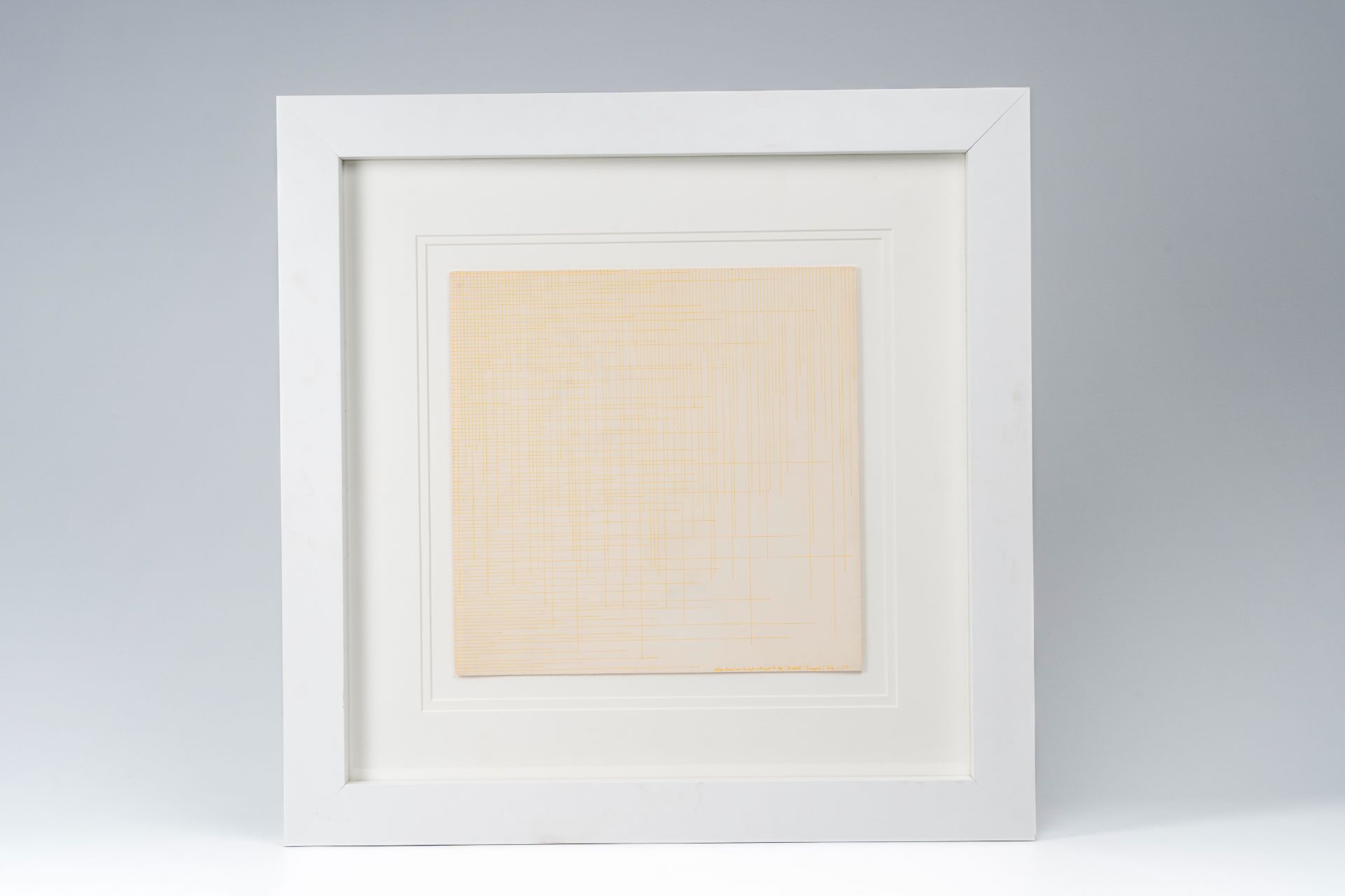 Sol Lewitt (1928-2007): 'Yellow lines from the left side and the top', ballpointpen on paper, dated - Image 2 of 4