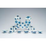 Nine various Chinese blue and white Vietnamese market 'Bleu de Hue' saucers and six bowls, 19th C.