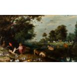 Frans II Francken (1581-1642): Paradise with the creation of Eve, oil on panel
