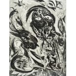 Carl-Henning Pedersen (1913-2007): 'Le rÃªve de la licorne', etching, ed. H.C. 2/10, dated 1991