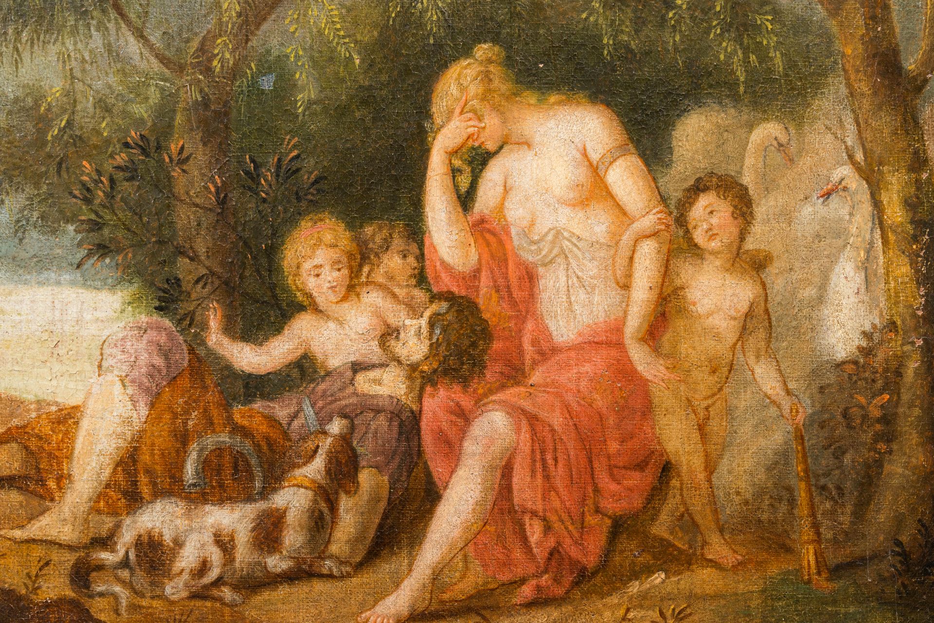 French school: Mythological scene, oil on canvas, ca. 1800 - Image 5 of 6