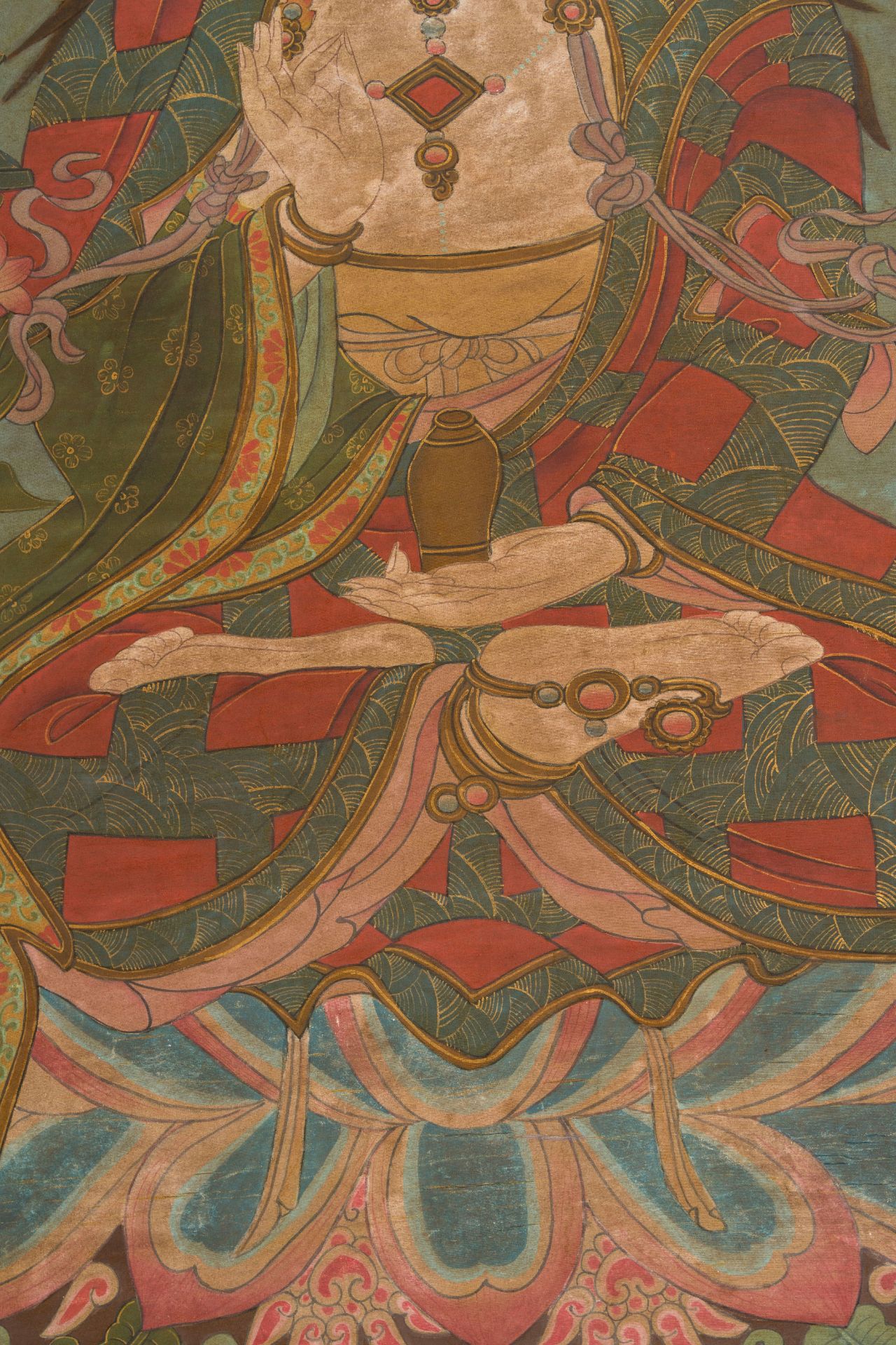 A 'Buddha Shakyamuni' thangka, Nepal, 19th C. - Image 5 of 6