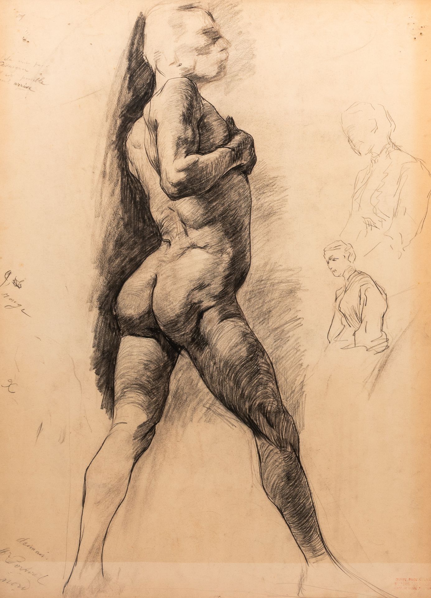 EugÃ¨ne Laermans (1864-1940): Various academic studies and sketches, pencil and charcoal on paper - Image 3 of 14