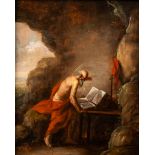 French school: Saint Jerome, oil on panel, 17th C.