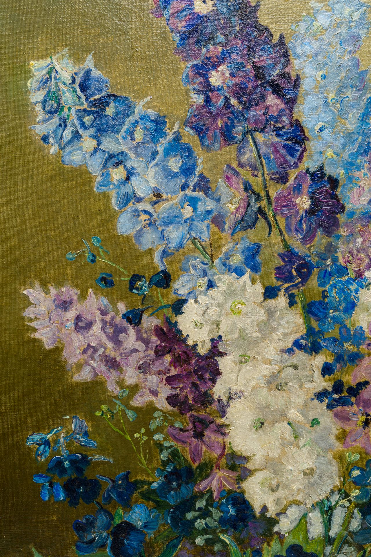 Anna De Weert (1867-1950): Delphinium, oil on canvas - Image 6 of 6