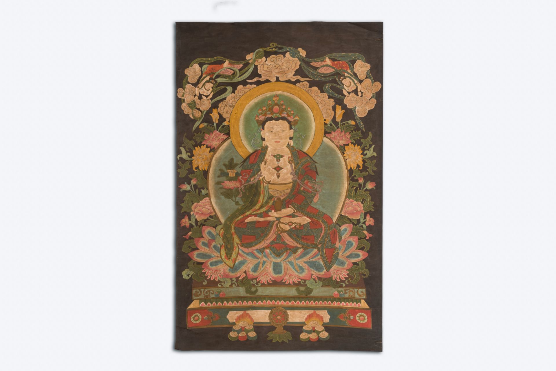 A 'Buddha Shakyamuni' thangka, Nepal, 19th C. - Image 2 of 6