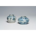 Two Chinese blue and white vases with floral design, Ming