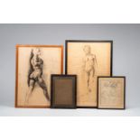 EugÃ¨ne Laermans (1864-1940): Various academic studies and sketches, pencil and charcoal on paper