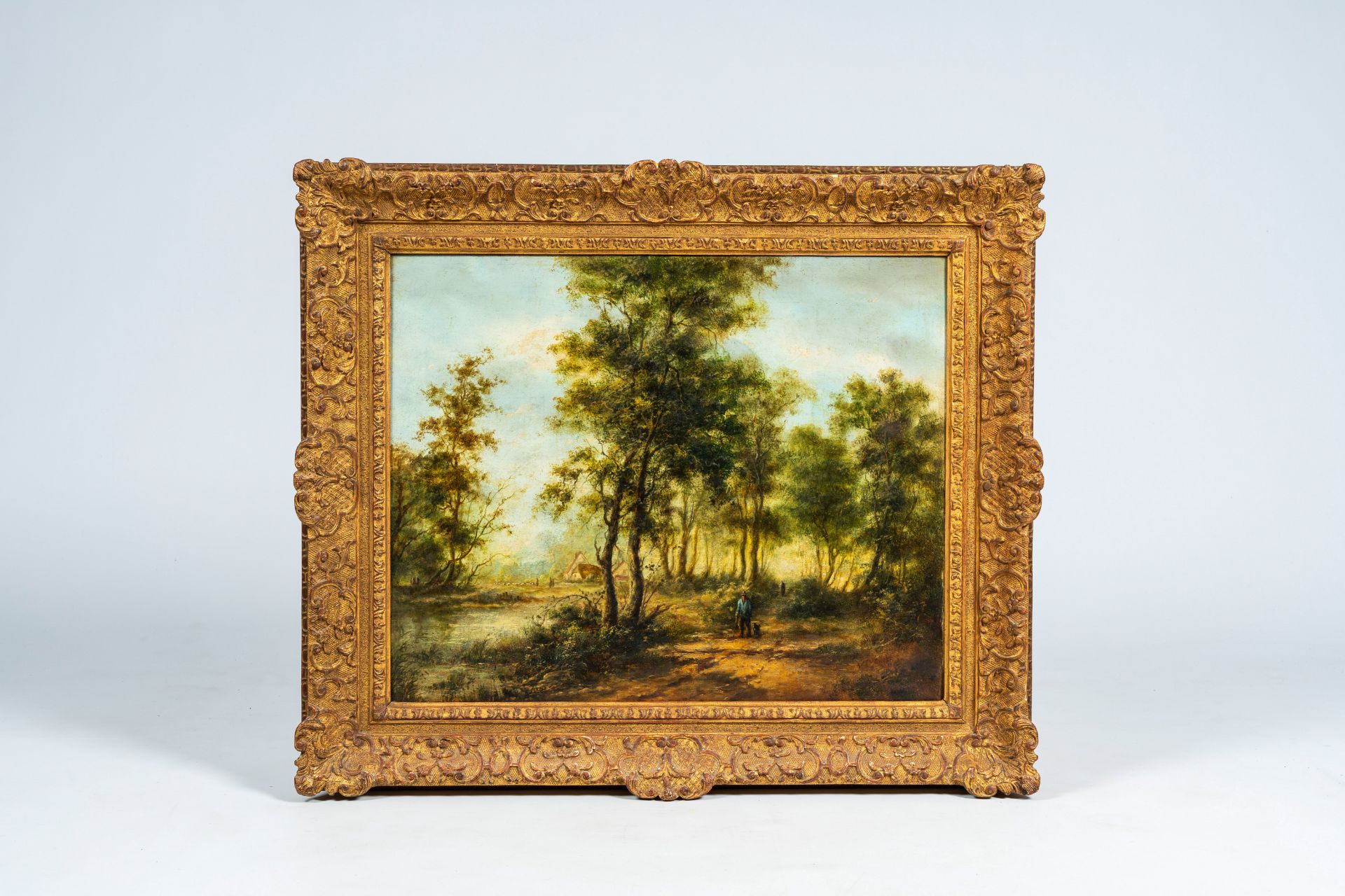 Barend Cornelis Koekkoek (1803-1862, in the manner of): Animated forest landscape, oil on canvas, 19 - Image 2 of 5