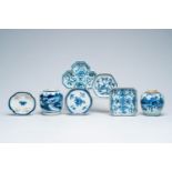 A varied collection of Chinese blue and white porcelain, Kangxi/Qianlong