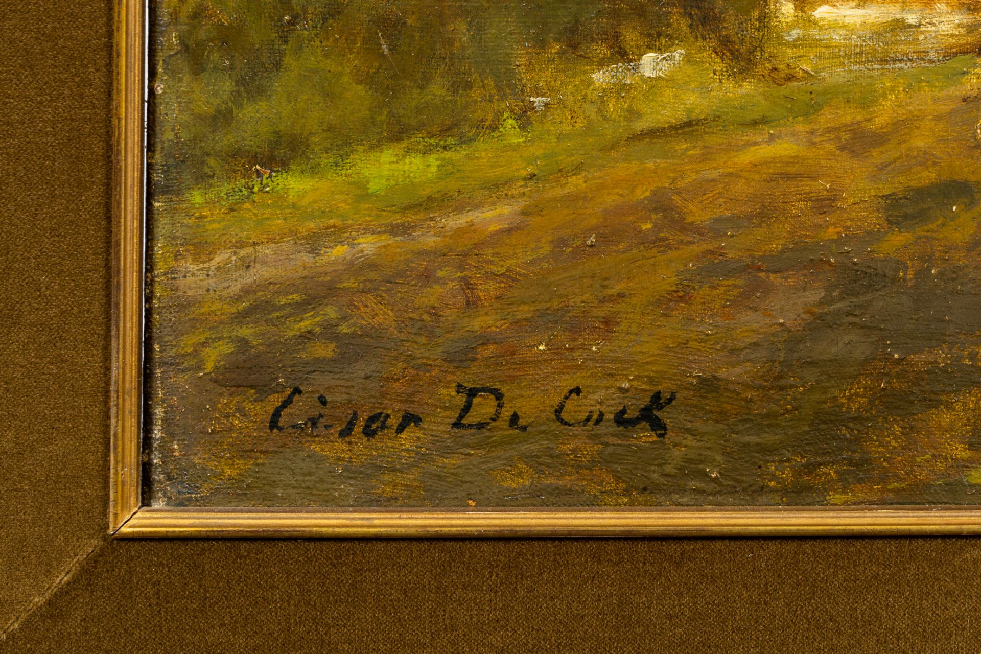 CÃ©sar De Cock (1823-1904): Drove with cows, oil on canvas - Image 4 of 8