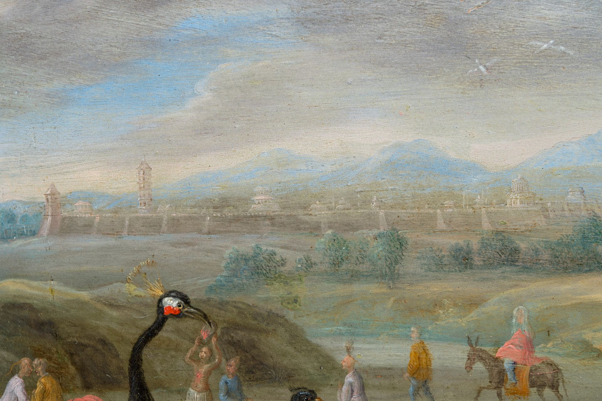 Jan van Kessel (1626-1679): Exotic birds in an oriental landscape, oil on copper - Image 6 of 14