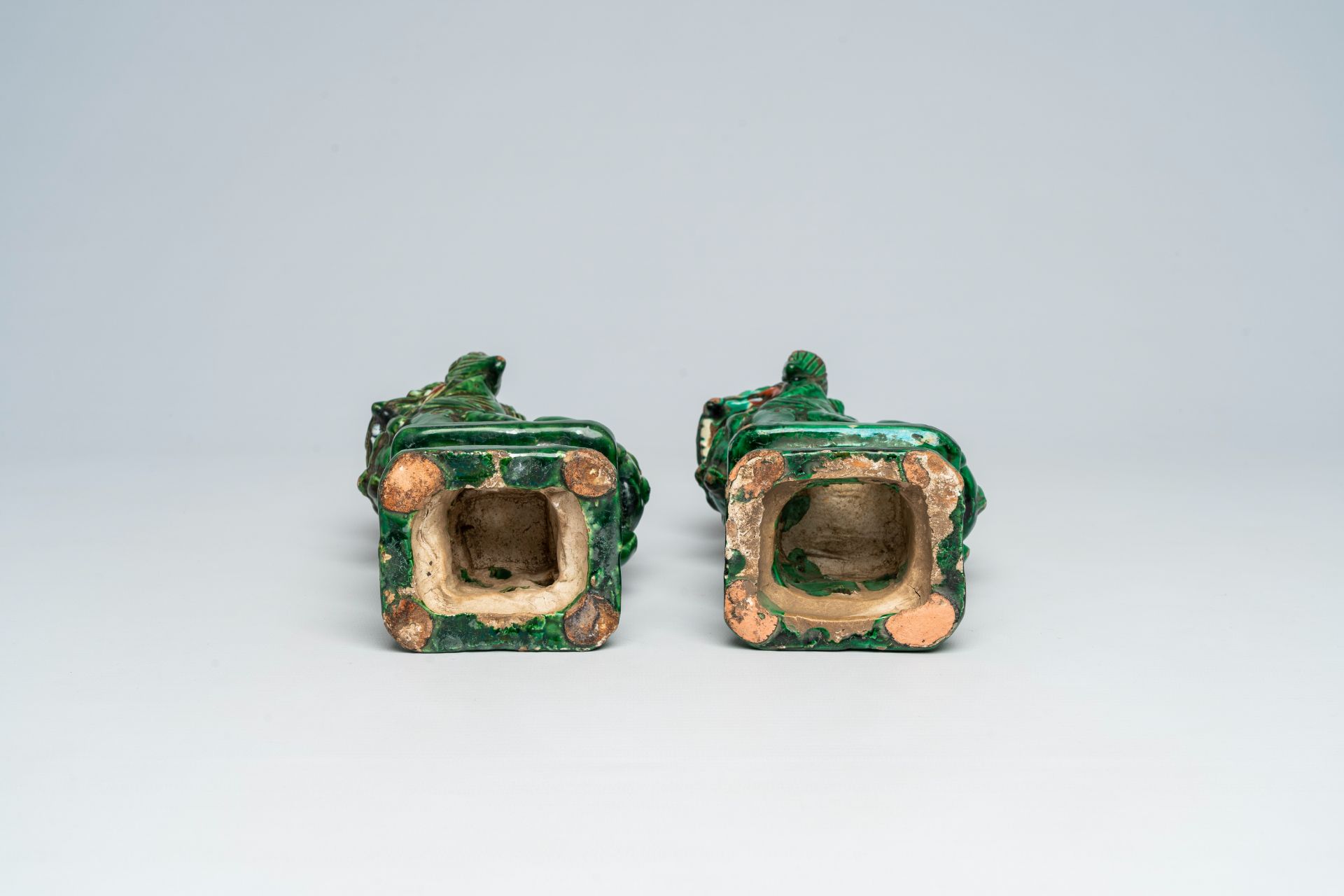 Two Chinese green-glazed earthenware temple lions, 18th/19th C - Image 8 of 8