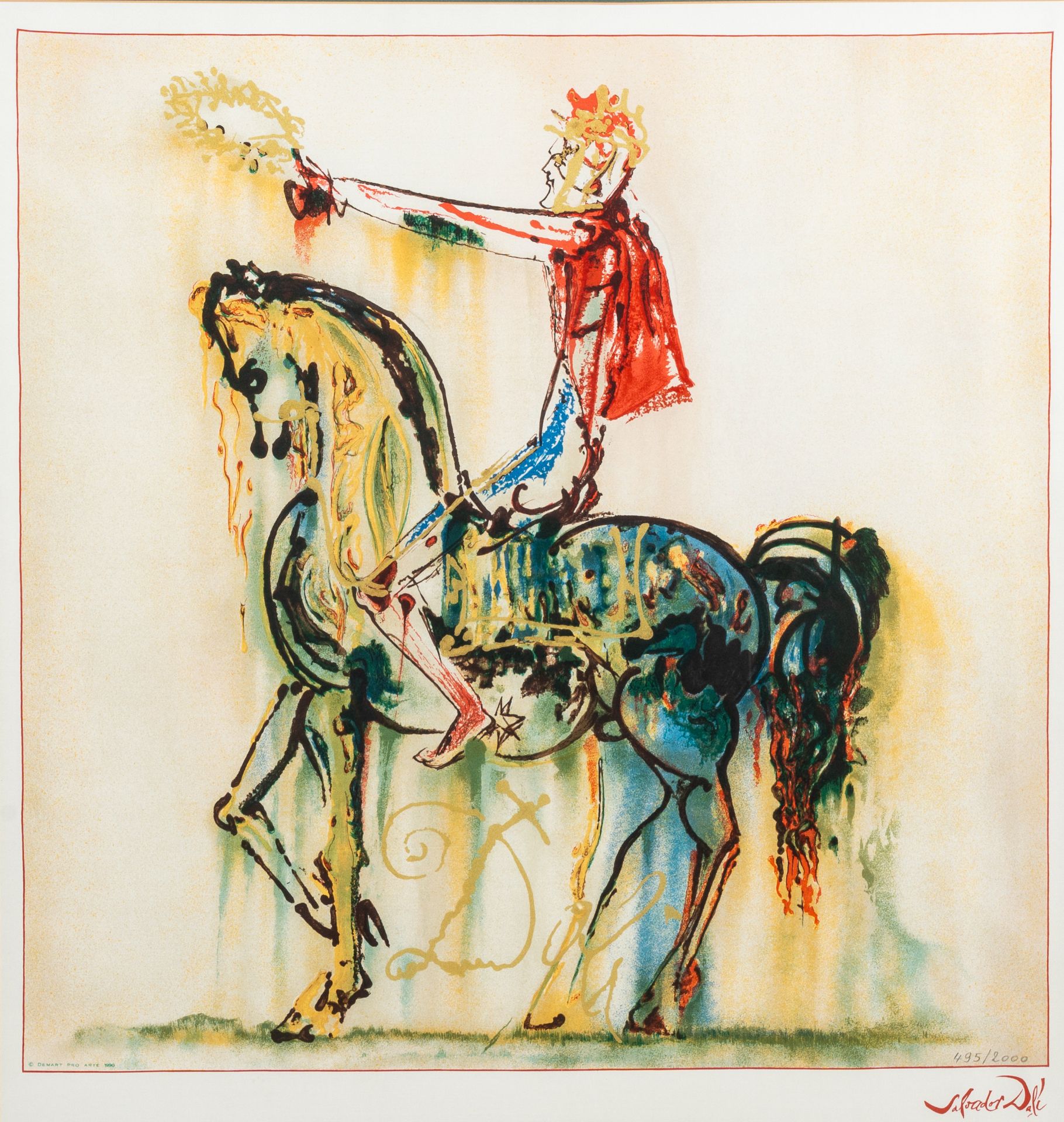 Salvador Dali (1904-1989, after): The Trojan horse, serigraph on silk, ed. 495/2000, dated 1990