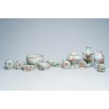 A varied collection of Chinese famille rose and qianjiang cai porcelain, 19th/20th C.