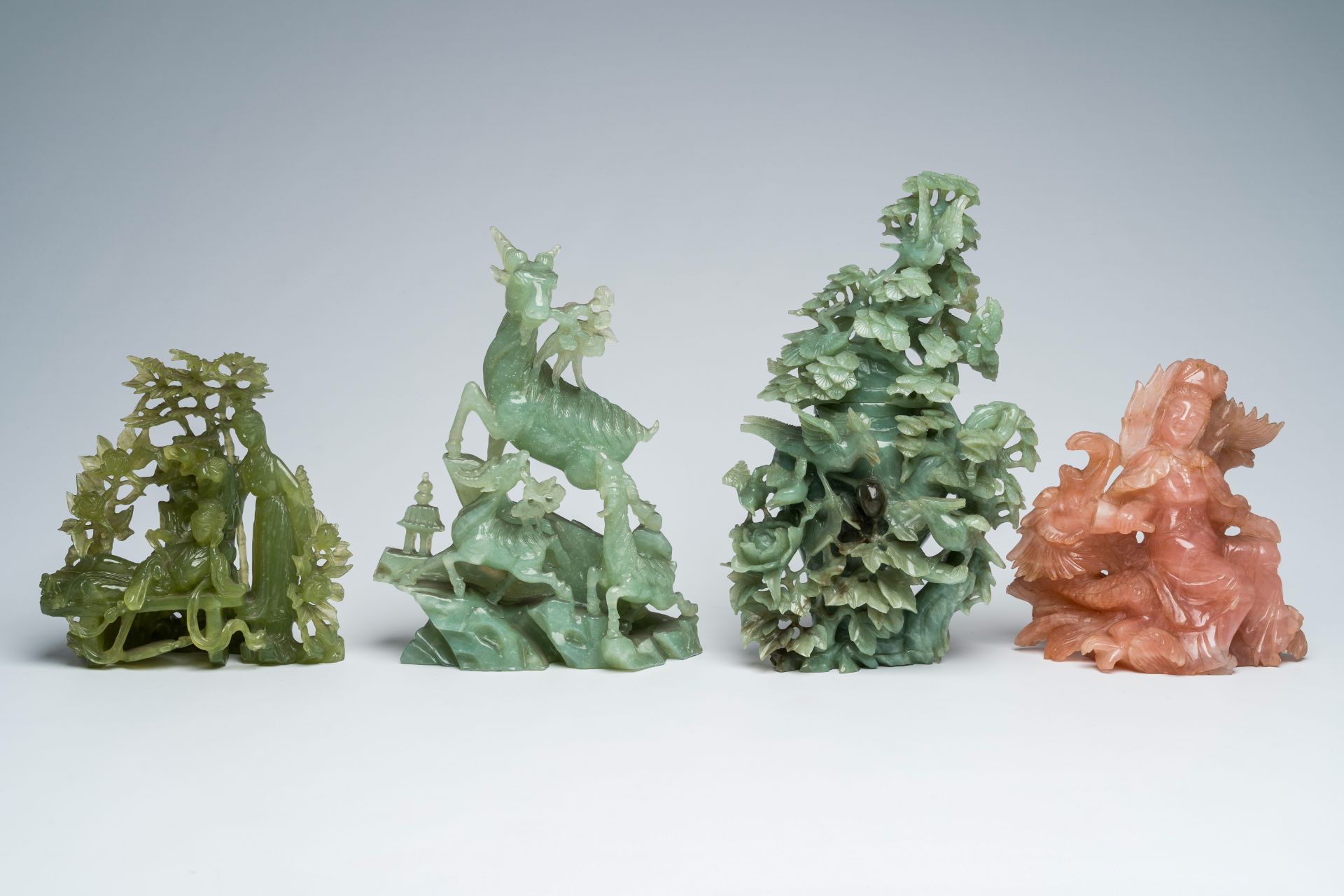 Four various Chinese hardstone carvings, 20th C. - Image 2 of 9