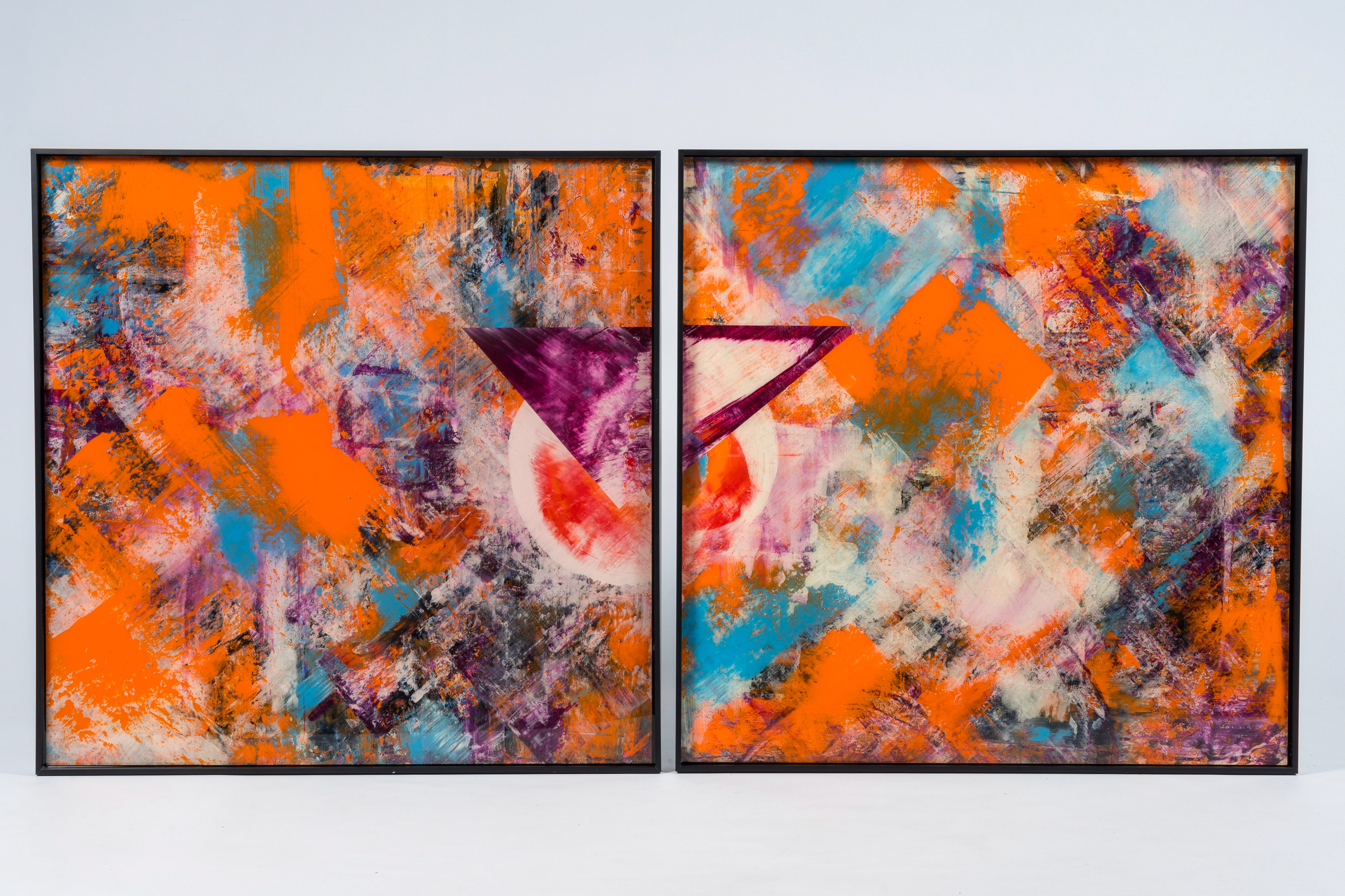 Koen Soberon (1971): 'Never ending story 3' and 'Never ending story 4', acrylic and resin, [2015]