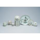 A varied collection of Chinese qianjiang cai porcelain, 19th/20th C.