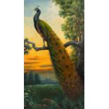 Julien De Smet Dergneau (19th/20th C.): Peacock, oil on canvas, dated 1936