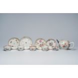 A varied collection of Chinese famille rose porcelain with floral design, Qianlong