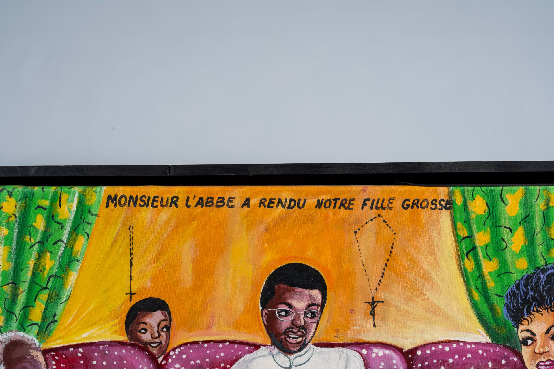 Jean Bosco Shula-Monsengo (Shula, 1959): 'Monsieur l'abbÃ© a rendu notre fille grosse', oil on canva - Image 5 of 8