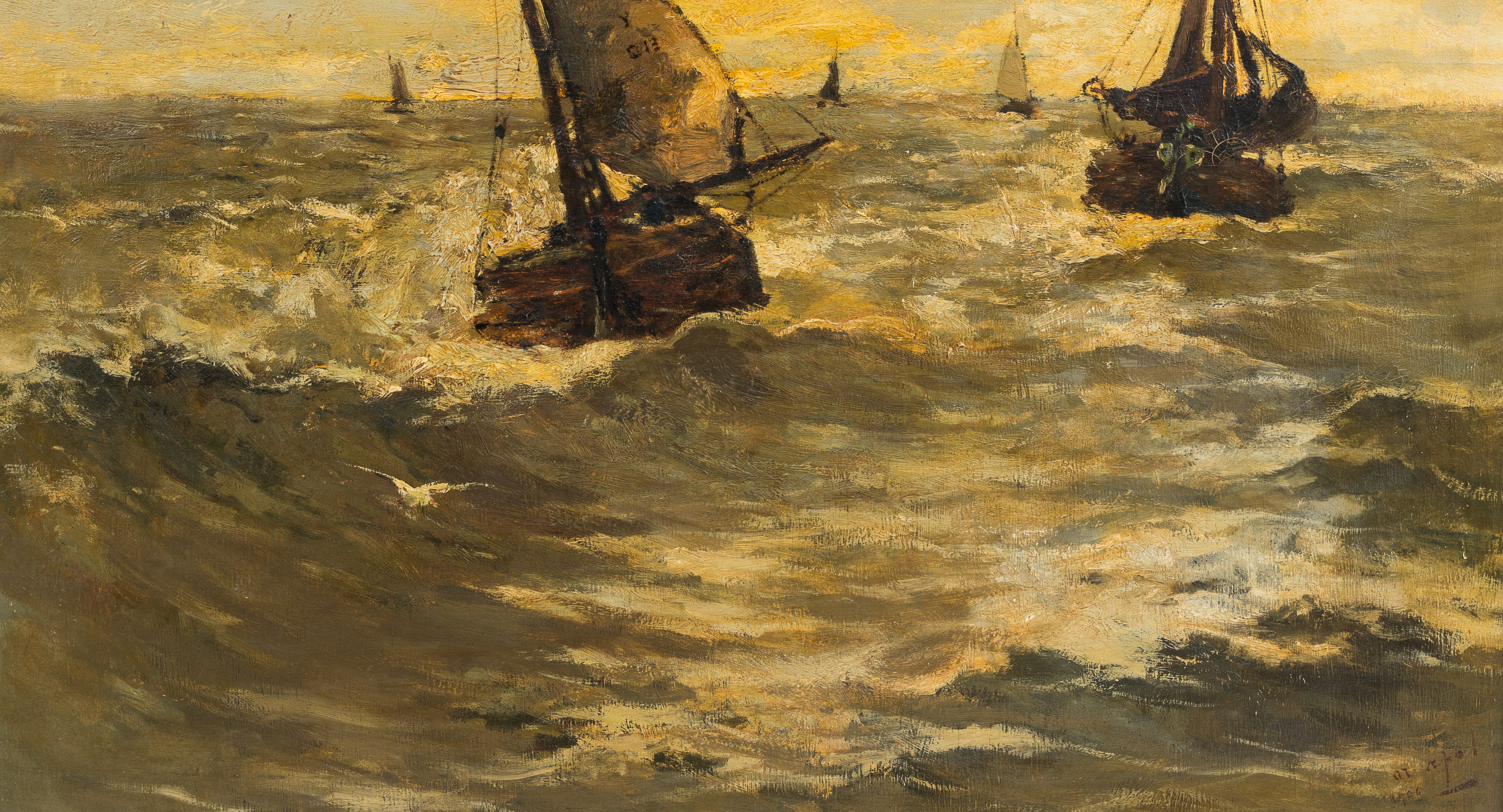 Armand Apol (1879-1950): Marine, oil on canvas, dated 1904 (?) - Image 6 of 6