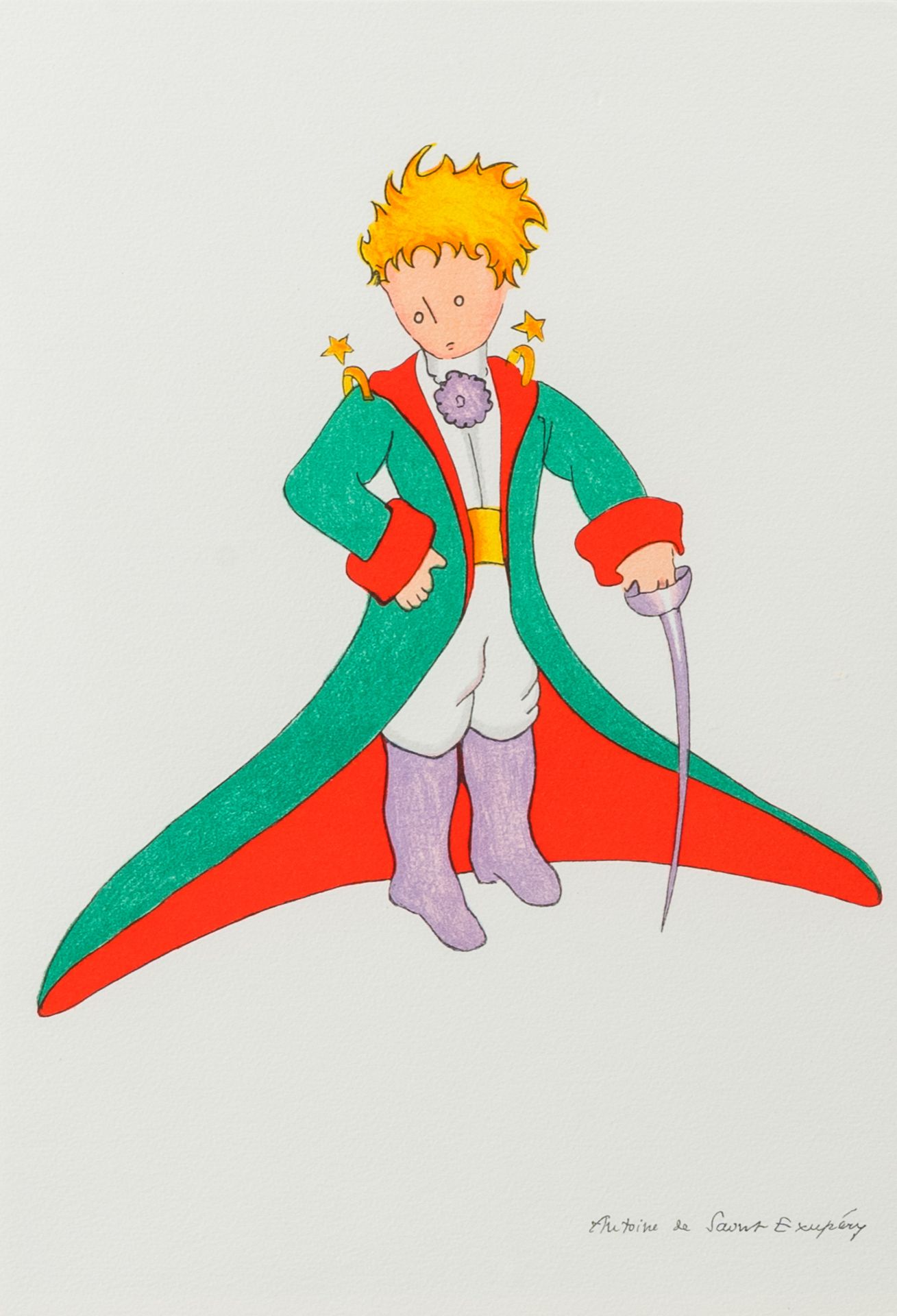 Antoine de Saint-ExupÃ©ry (1900-1944, after): 'The little prince', two lithographs in colours - Image 2 of 5