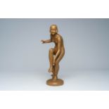 Atelier Goldscheider: A patinated terracotta figure of a naked lady, Vienna, first half 20th C.