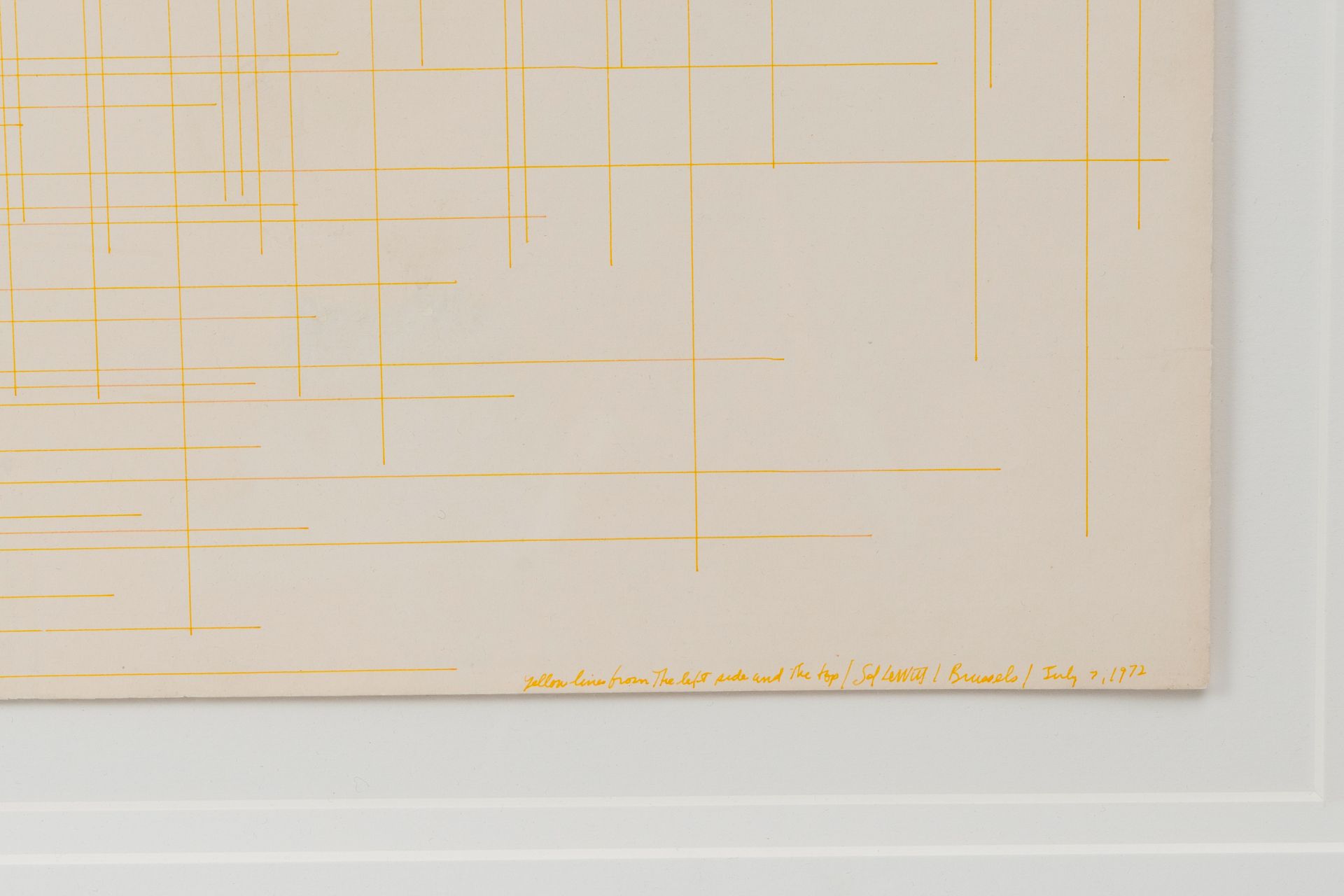 Sol Lewitt (1928-2007): 'Yellow lines from the left side and the top', ballpointpen on paper, dated - Image 4 of 4
