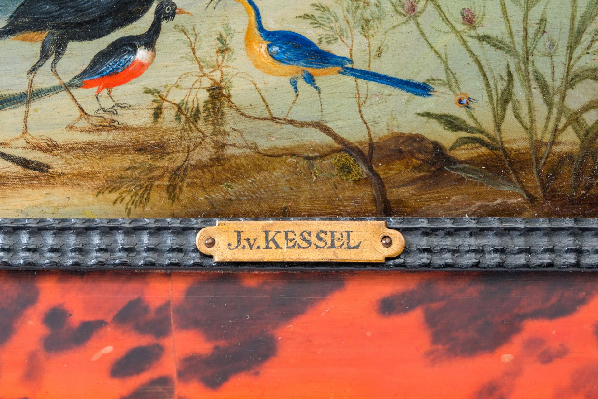 Jan van Kessel (1626-1679): Exotic birds in an oriental landscape, oil on copper - Image 14 of 14