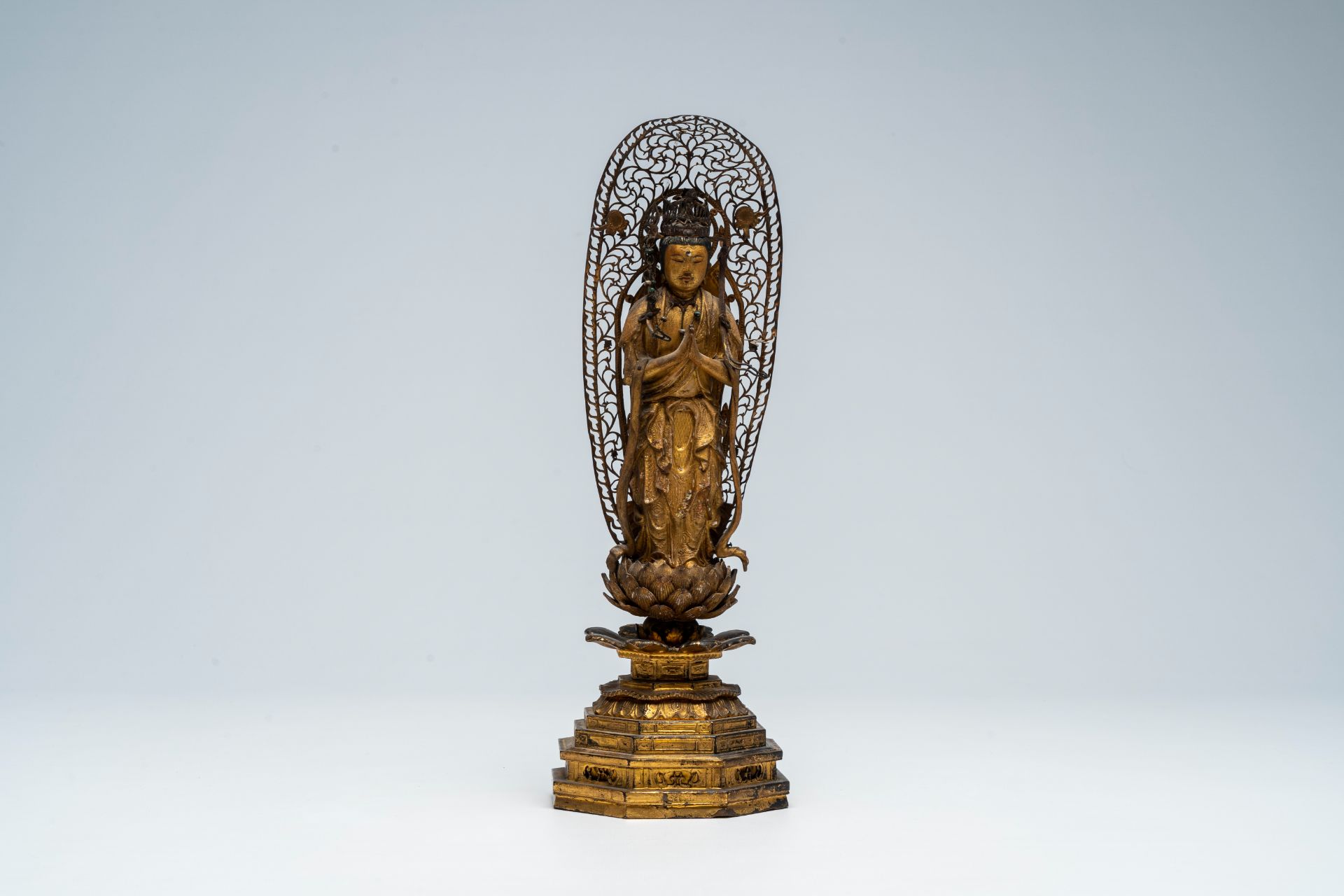 A Japanese lacquered and gilt wood figure of Buddha, Edo, 17th/18th C.