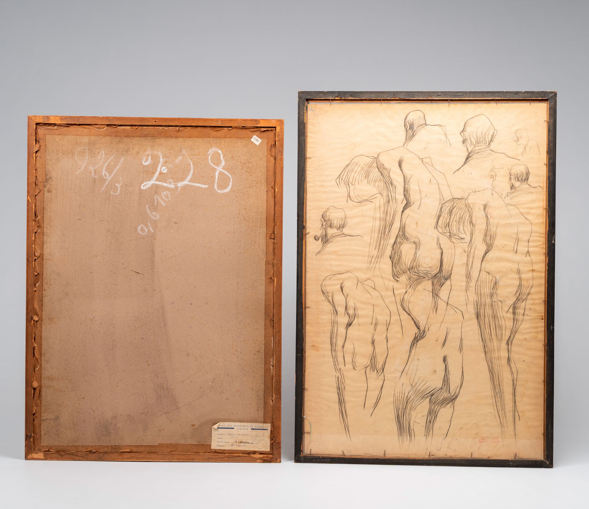 EugÃ¨ne Laermans (1864-1940): Various academic studies and sketches, pencil and charcoal on paper - Image 5 of 14