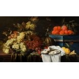 Alexander Coosemans (1627-1689): Still life with fruit and oysters, oil on canvas