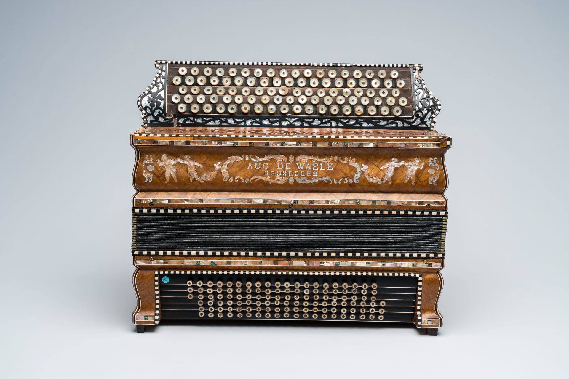 A Belgian 'August De Waele' chromatic accordion with button keyboard, ca. 1920 - Image 2 of 5