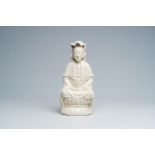 A Chinese blanc de Chine figure of Guanyin, 19th C.