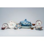 A varied collection of Chinese famille rose, blue, white and Imari style porcelain, Qianlong and lat