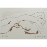 Alain Bonnefoit (1937): Reclining nude, lithograph in colours, ed. H.C. 12/20, dated (19)90