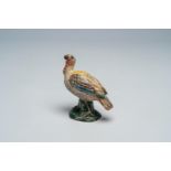 A Dutch Delft polychrome turkey figure, 19th C.