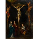 European school: Golgotha, oil on copper, ca. 1700