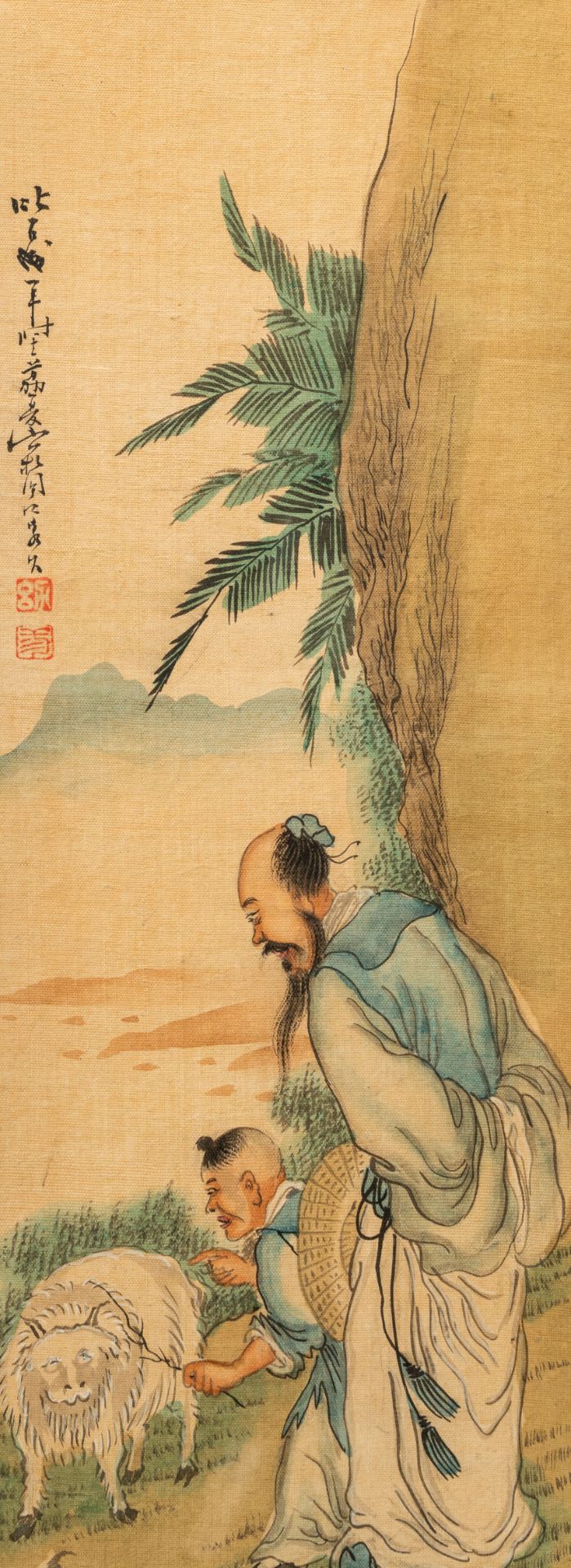 Chinese school: Four paintings of a mentor and his pupil in a landscape, ink and colours on silk, 20 - Image 6 of 6
