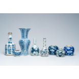 Eight various Chinese blue and white vases and jars, Kangxi and later