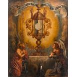 Flemish school: 'Laudetur sanctissimum sacramentum' (the most holy sacrament), oil on panel, 18th C.