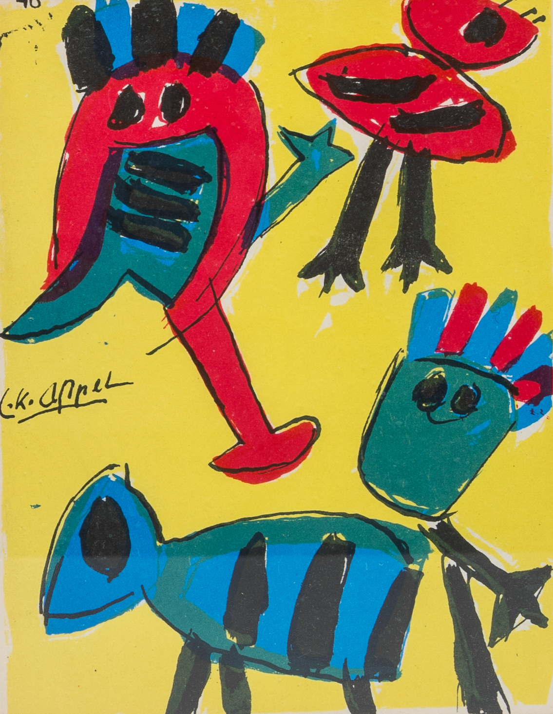 Three lithographs in colours of the series 'Artistes libres. PremiÃ¨re sÃ©rie ... Cobra', Copenhagen - Image 3 of 6