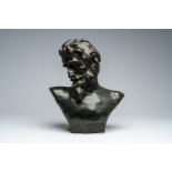 Jef Lambeaux (1852-1908): 'Satyre', green patinated bronze