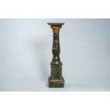 A Neoclassical gilt bronze mounted vert de mer marble stand, 19th/20th C.