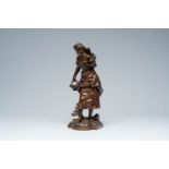 Eutrope Bouret (1833-1906): The vegetable seller, brown patinated bronze