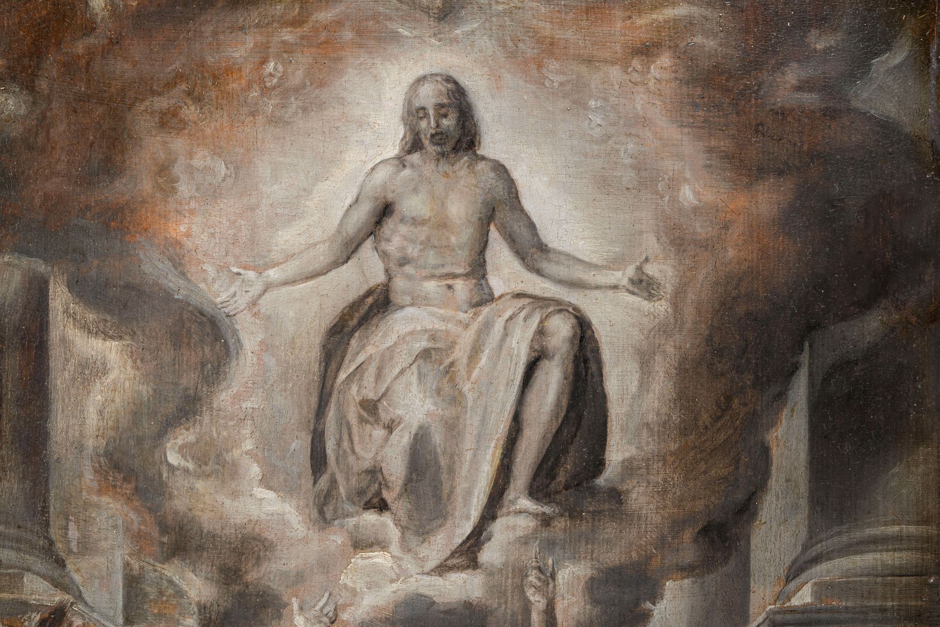 Attributed to Antonius Sallaert (1594-1657/58): The adoration of the Lord, oil on panel, 17th C. - Bild 4 aus 5
