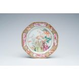 A Chinese famille rose 'Mandarin' plate, Qianlong