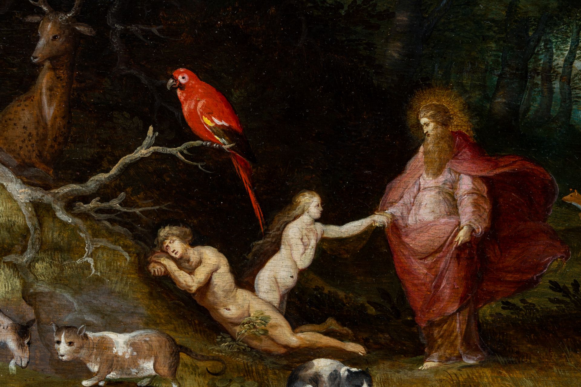 Frans II Francken (1581-1642): Paradise with the creation of Eve, oil on panel - Image 5 of 14