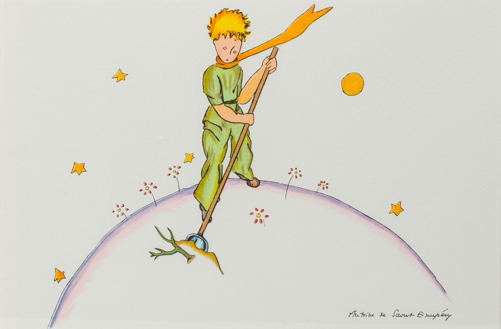 Antoine de Saint-ExupÃ©ry (1900-1944, after): 'The little prince', two lithographs in colours - Image 3 of 5